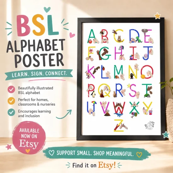 bsl aplhabet poster